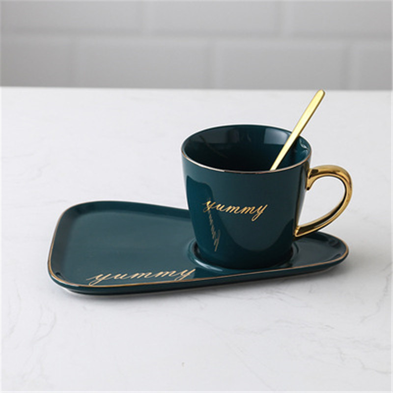 Ceramic coffee cup and saucer set