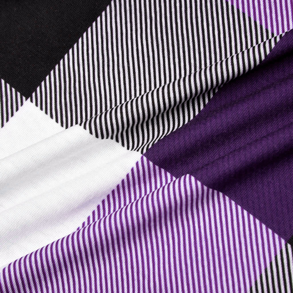 V-neck plaid printed casual long-sleeved shirt