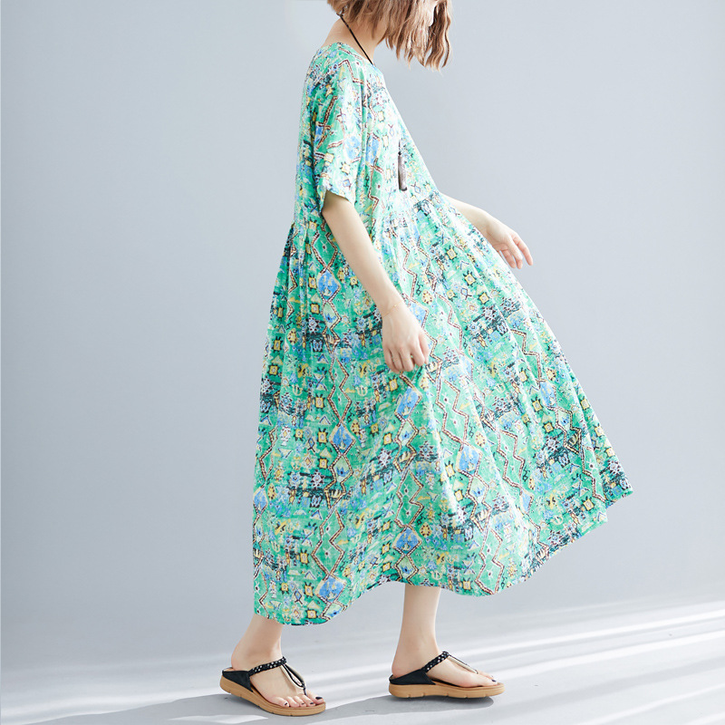 Literary style plus size fat MM200 kg loose and thin dress