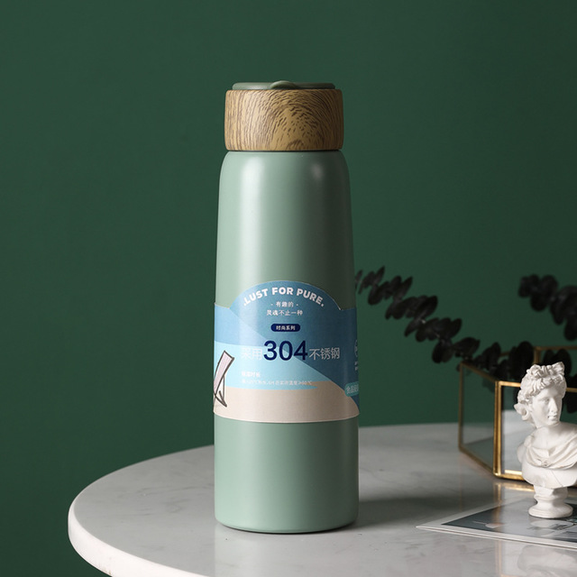 Hidden silicone handle imitation wood insulation Cup