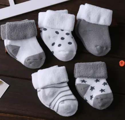 5 Pairs Baby Socks Floor Non-slip Cotton Cartoon Doll