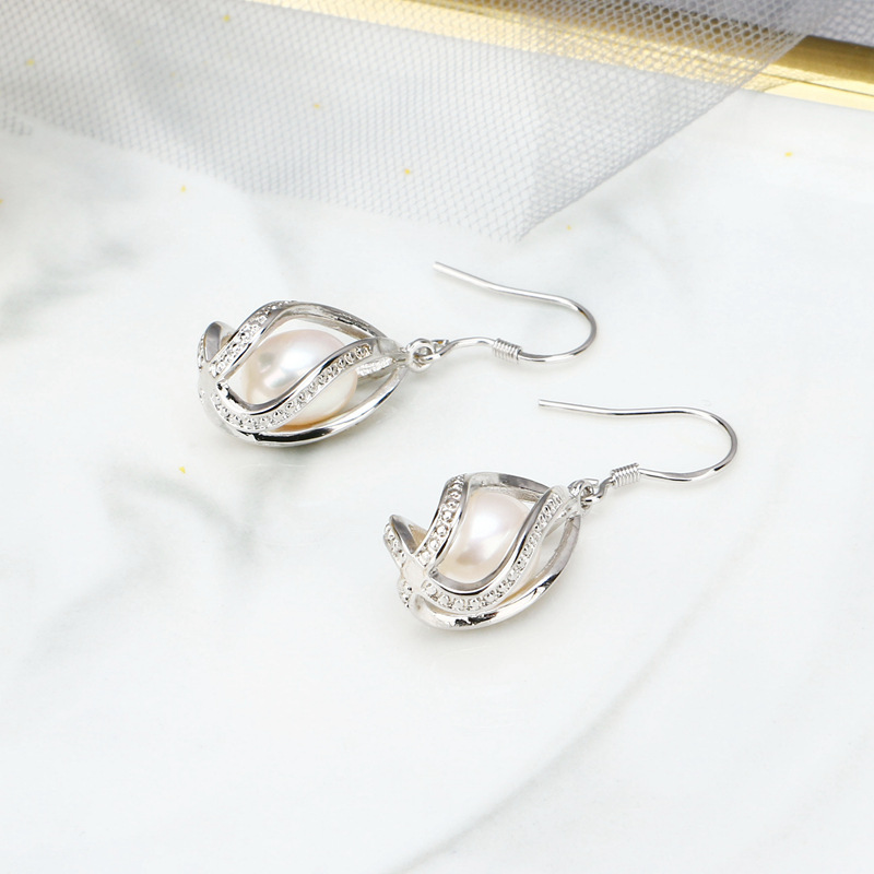 Pearl rice bead eardrop earhook