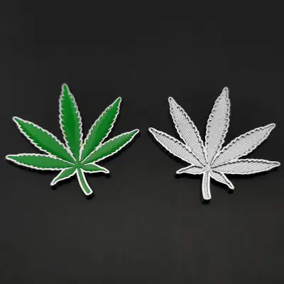 HotMeiNi 13cm x 13cm Cannabis Vinyl Sticker Decal Leaf Laptop Medical Weed Decal Rear Windshield Car Sticker Waterproof Decor