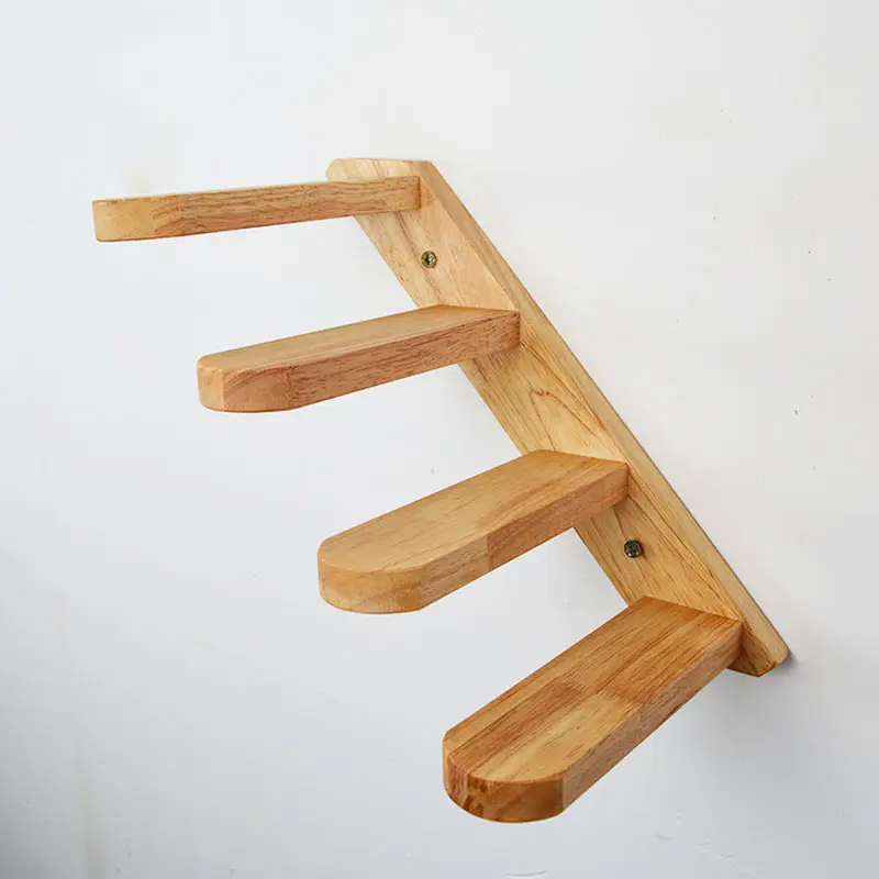 Cats Climbing Ladders On Solid Wood Walls