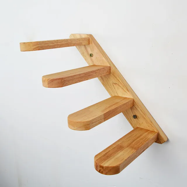 Cats Climbing Ladders On Solid Wood Walls, Rubber Wood Springboards And Stair Toys Left Right - Shop at LoveMi