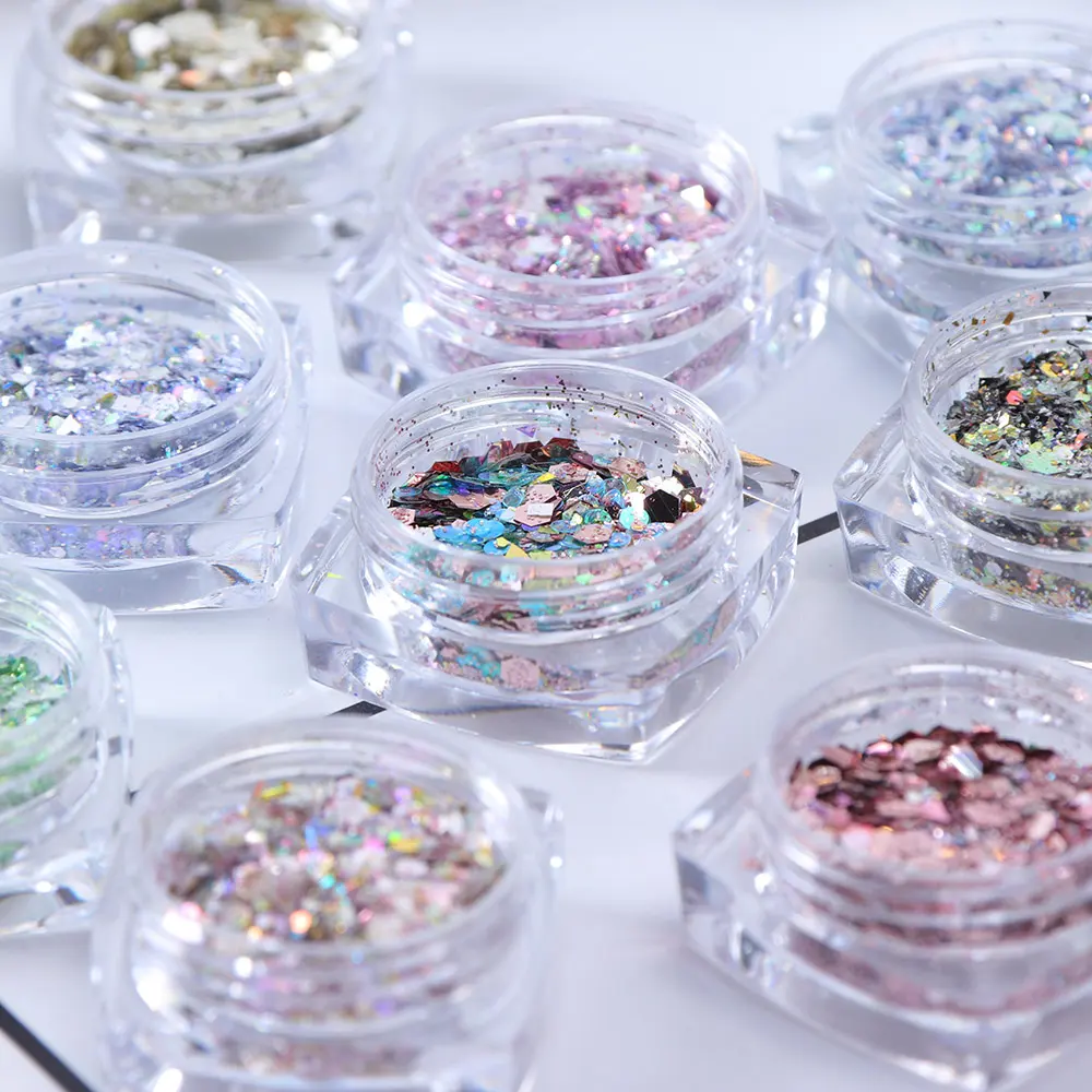 Pentagram Colorful Sequins Glitter Shell Paper