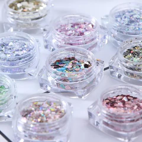Pentagram Colorful Sequins Glitter Shell Paper