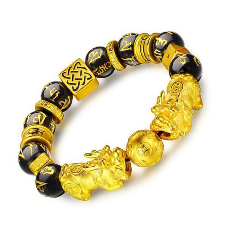 Lucky Obsidian Double Pixiu Bracelet