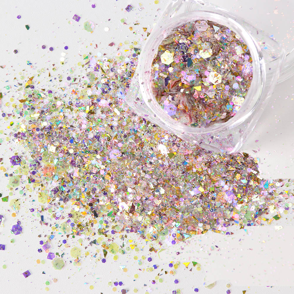 Pentagram colorful sequins glitter colorful shell paper — view 3