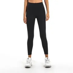 Yoga pants women's high waist hip elastic fitness nine-point pants - Black - View 1