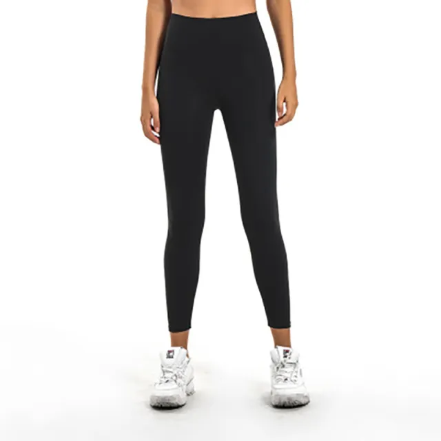Yoga pants women's high waist hip elastic fitness nine point pants Black - Shop at LoveMi