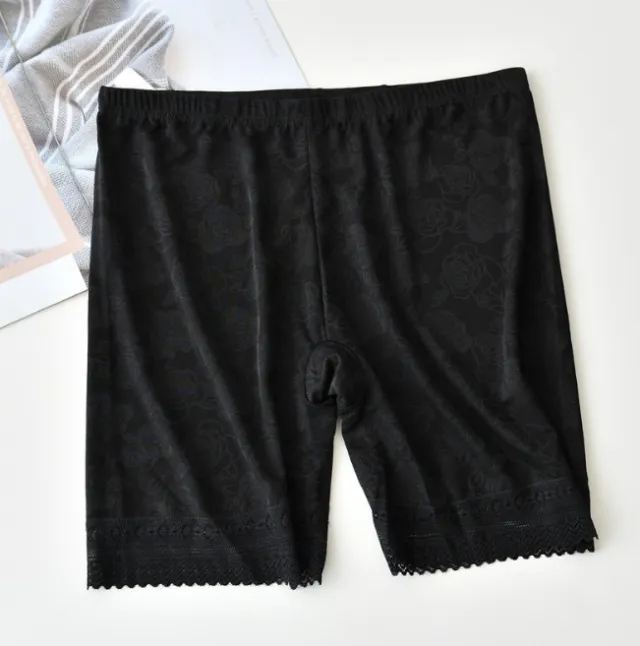 Lace embroidery anti glare safety pants Black - Shop at LoveMi