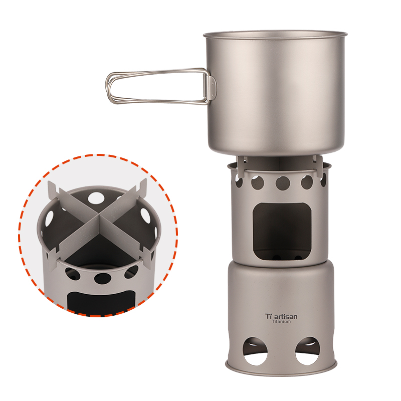 Titanium artisan pure titanium wood stove