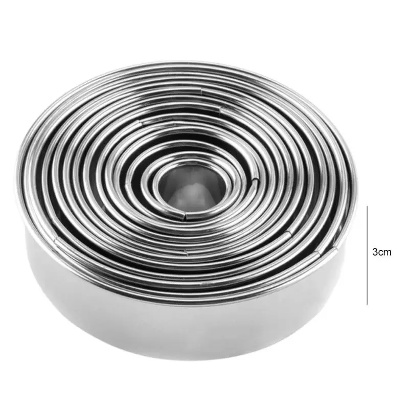 Round stainless steel cake mold set - Q14 Pic A Set