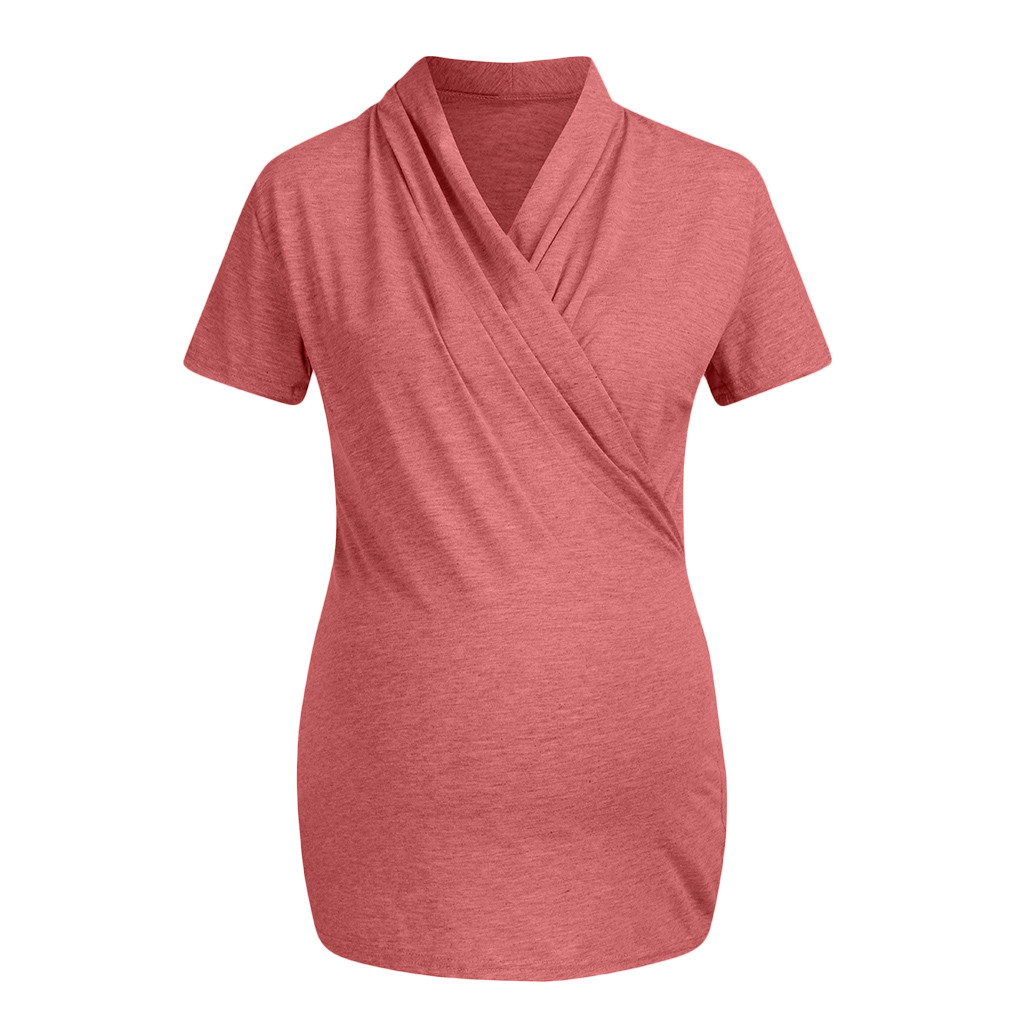 Women's round neck breastfeeding top