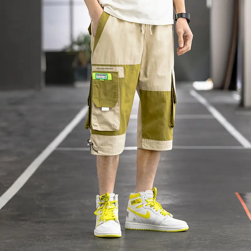 Men's colorblock crop trousers