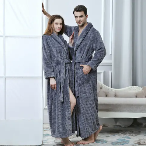 Thick Waist Velvet Bathrobe