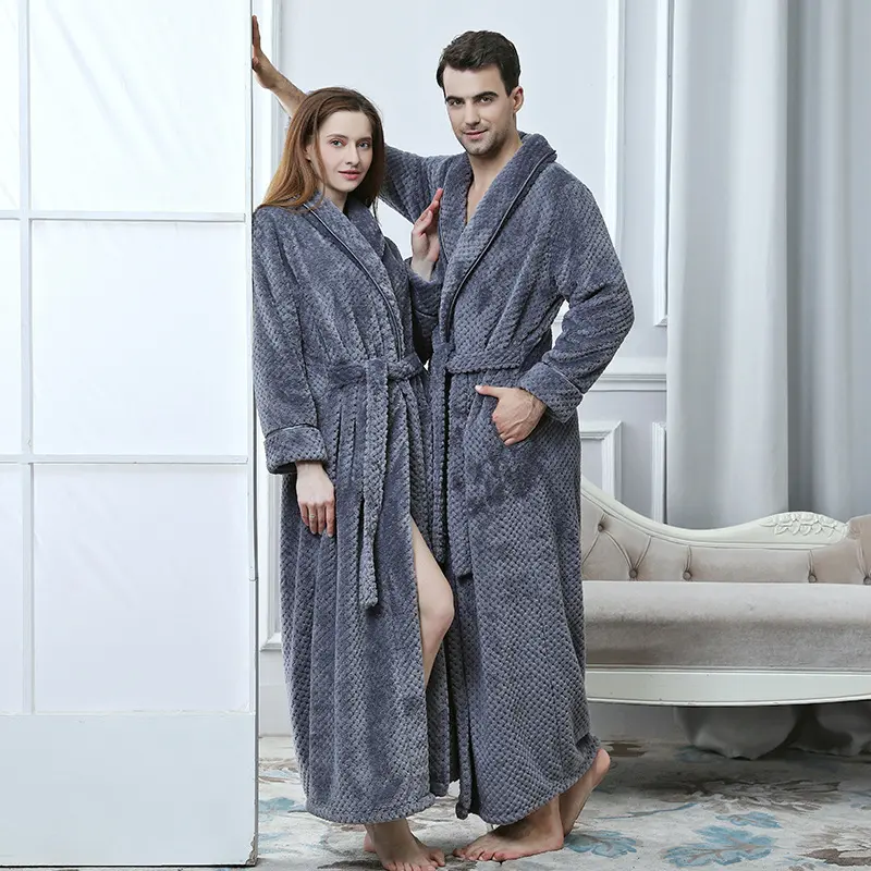 Thick Waist Velvet Bathrobe