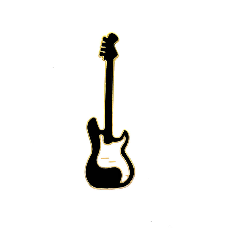 Simple Rock Guitar Microphone Metal Brooch Guitar - Shop at LoveMi