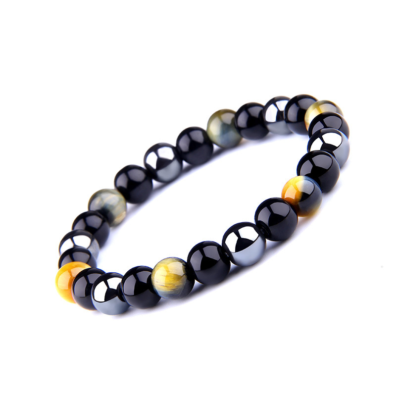 Tiger Eye Men's Bracelet Obsidian