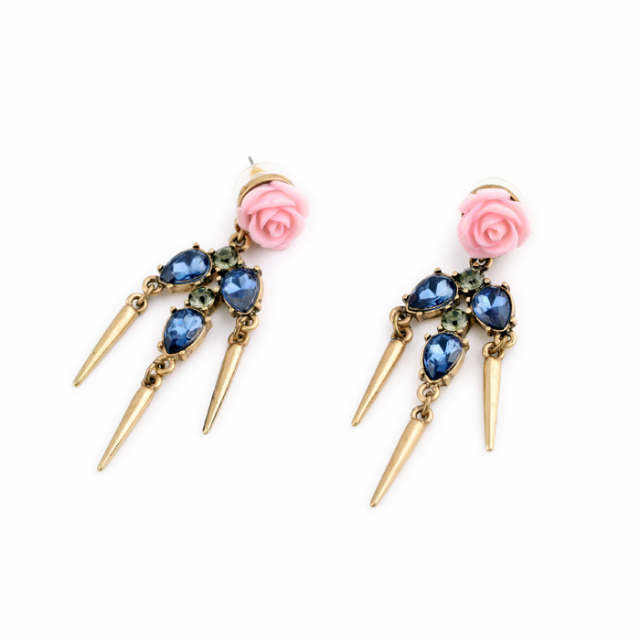 Luxury Flower Orange Pendant Women's Stud Earrings