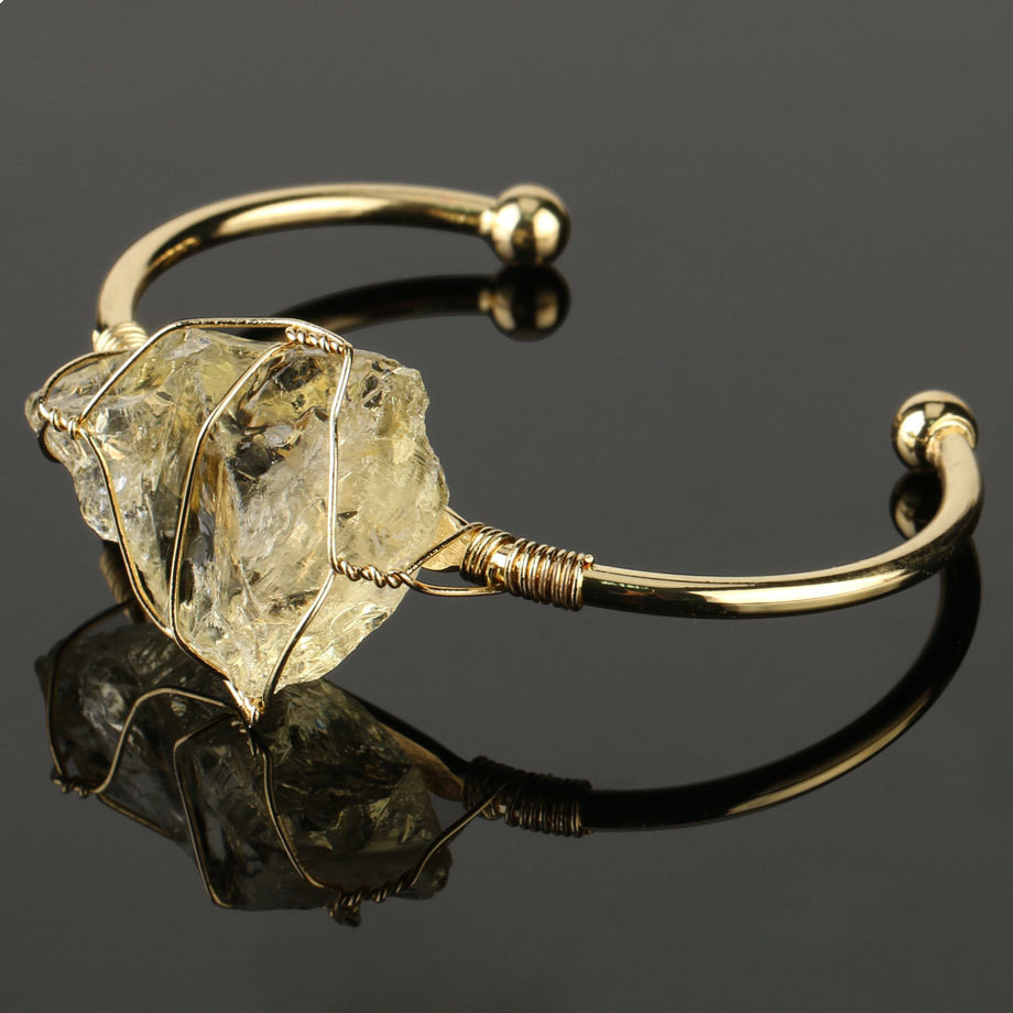 Gold-plated winding amorphous crystal bracelet