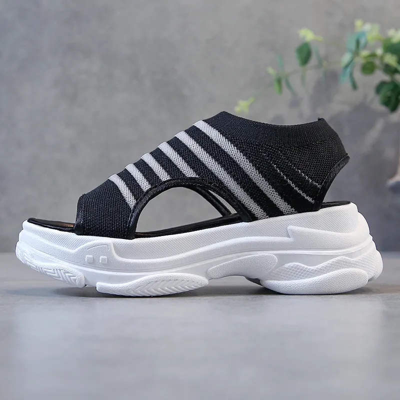 Flying woven stretch sports sandals - Black