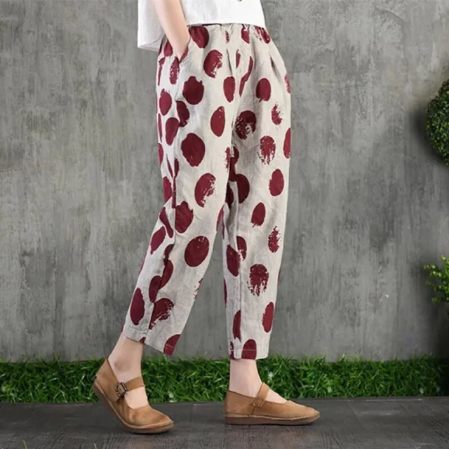Women's literary retro harem pants Red Dot - Shop at LoveMi
