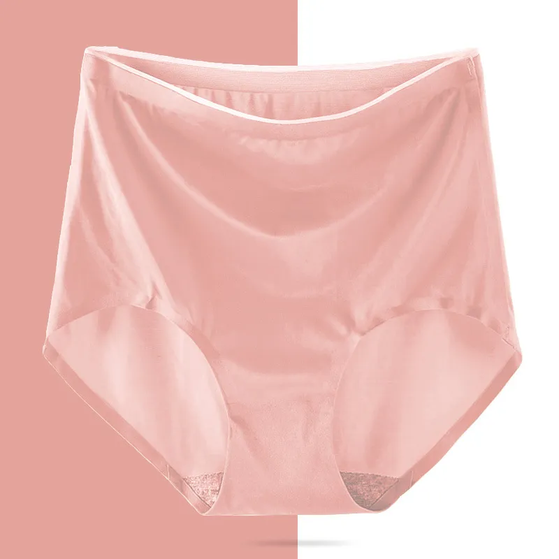 Abdominal ice silk seamless underwear - Pink