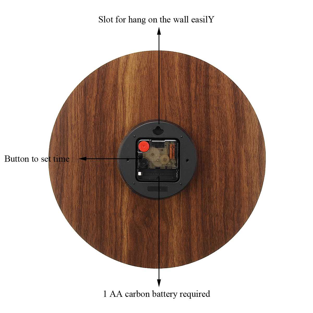 Luminous wood grain wall clock