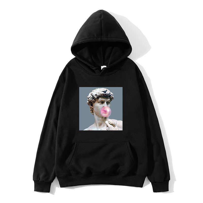 David blew a pink bubble popular logo hoodie