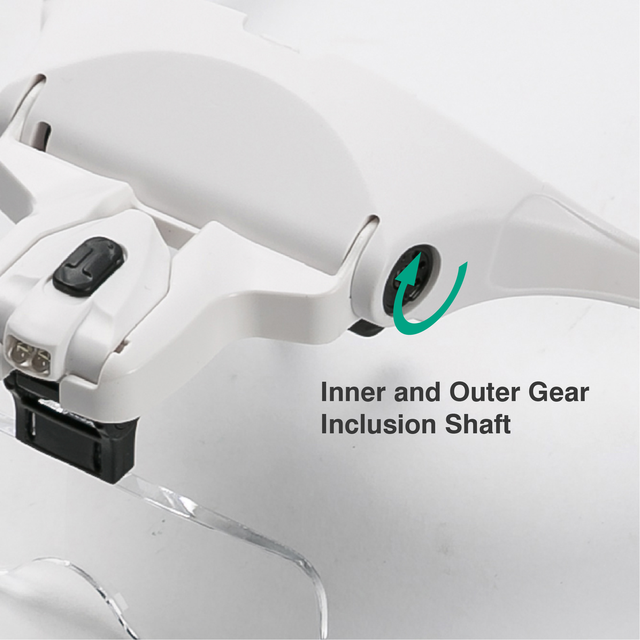 Wearing a magnifying glass (White)