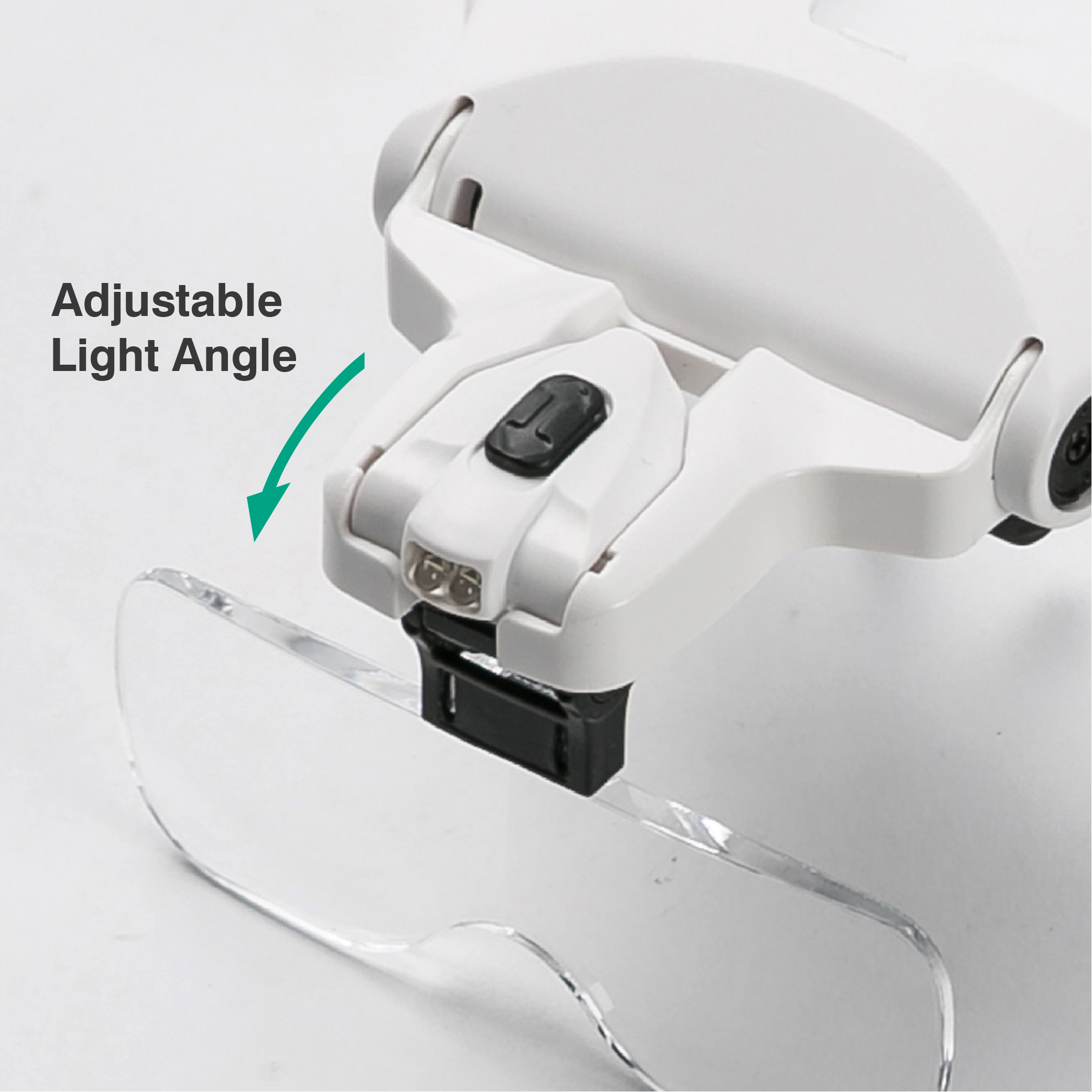 Wearing a magnifying glass (White)