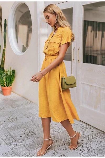 Casual short sleeve slim dress