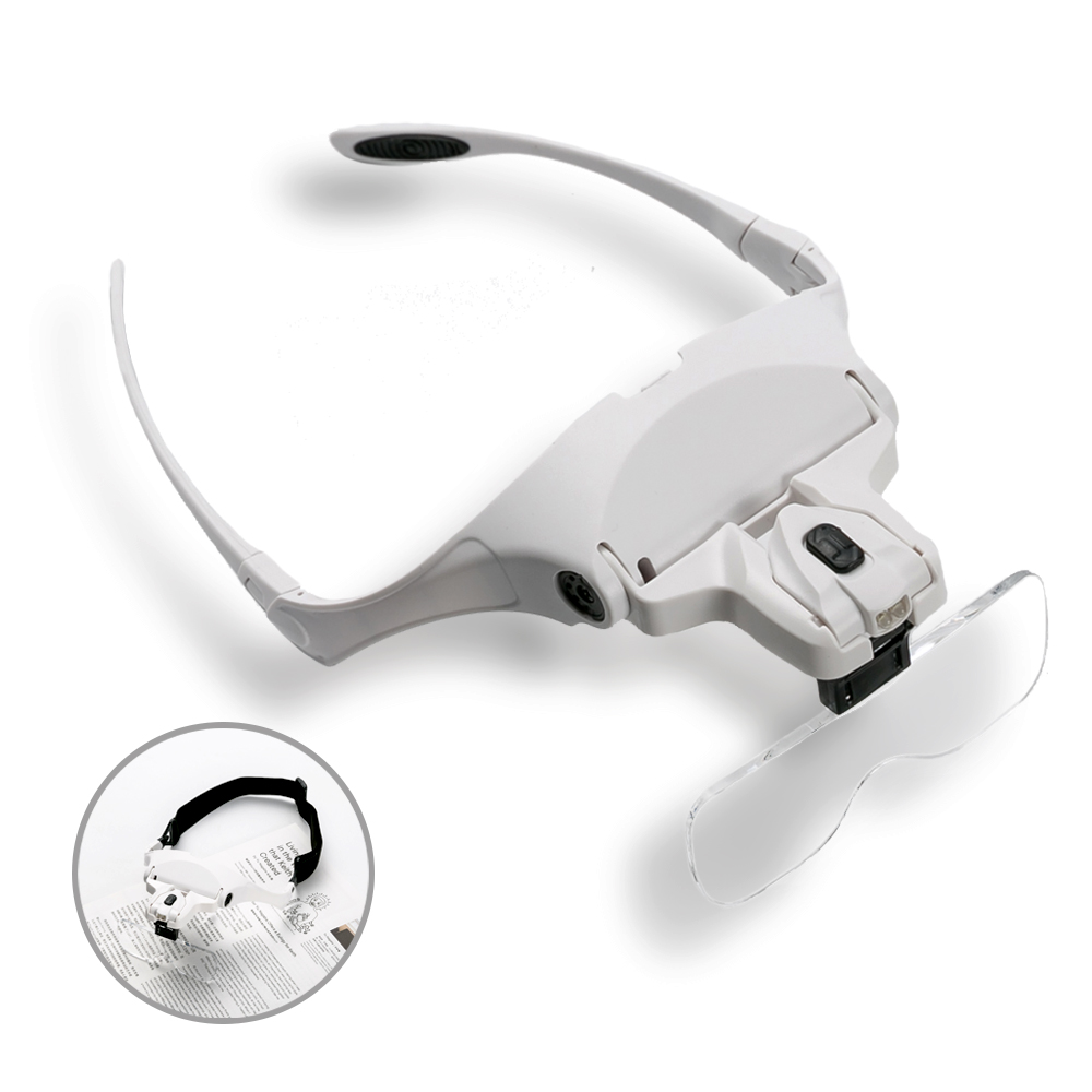Wearing a magnifying glass (White)
