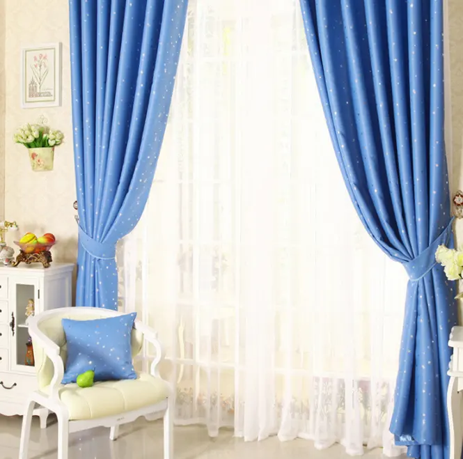 Star Print Perforated Finished Curtain