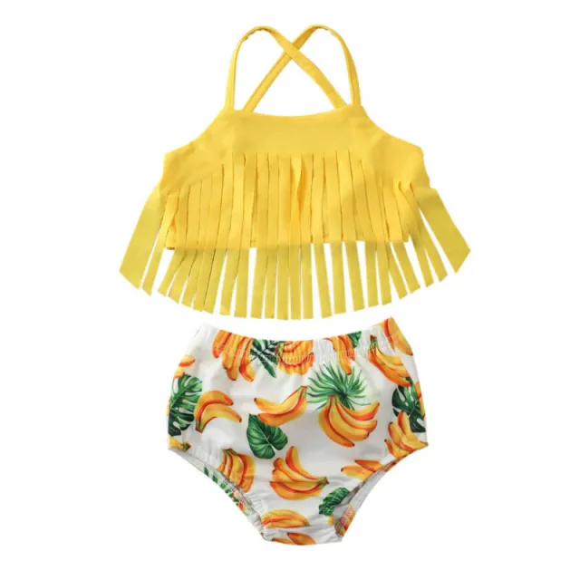 Banana print tassel swimsuit Yellow - Shop at LoveMi