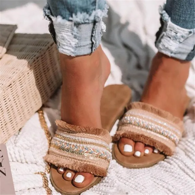 Women's flat sandals Beige - Shop at LoveMi