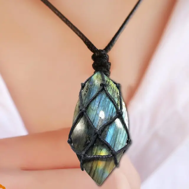 Natural Labradorite Pendant Necklace Moonstone - Shop at LoveMi