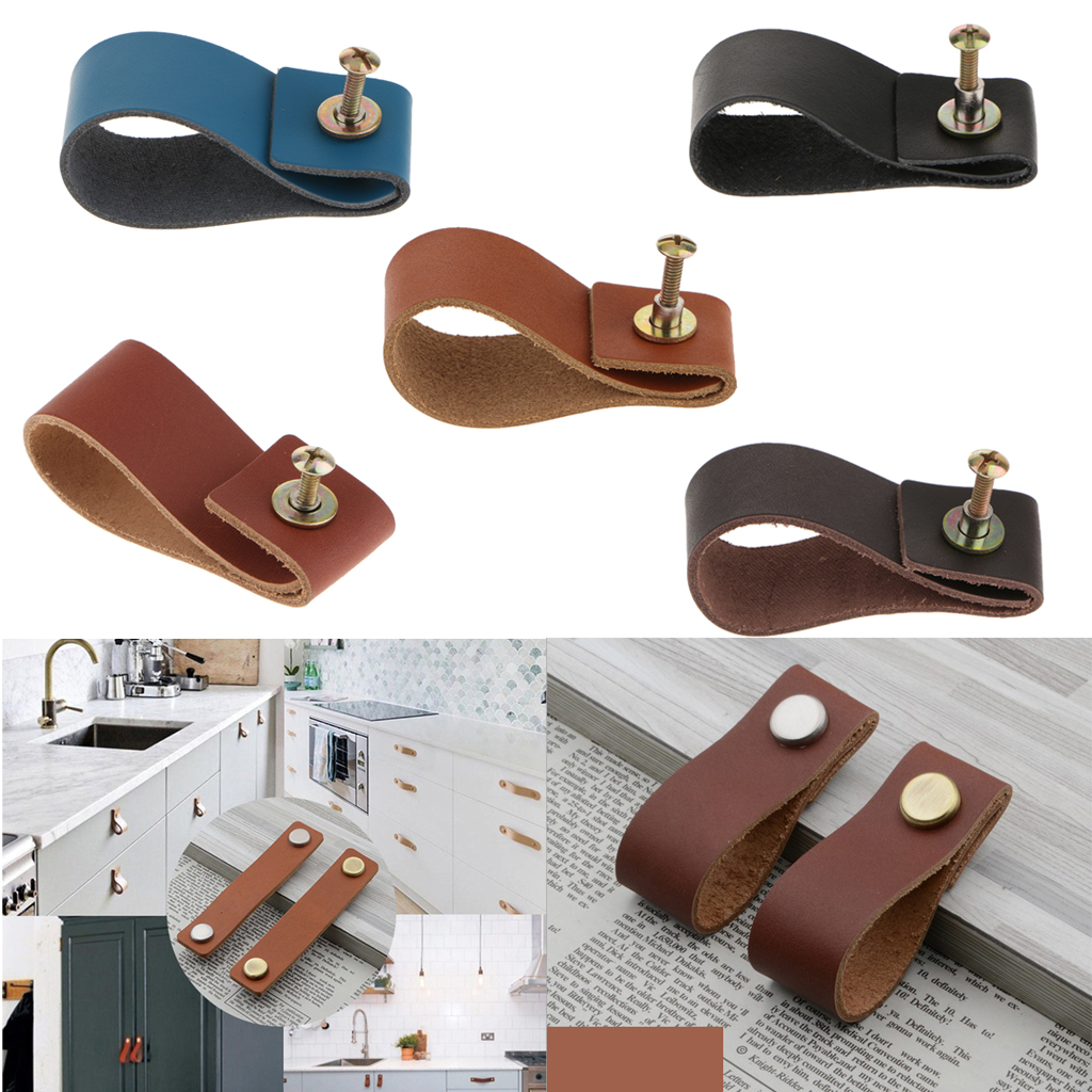 Pure brass leather handle (Dark brown)