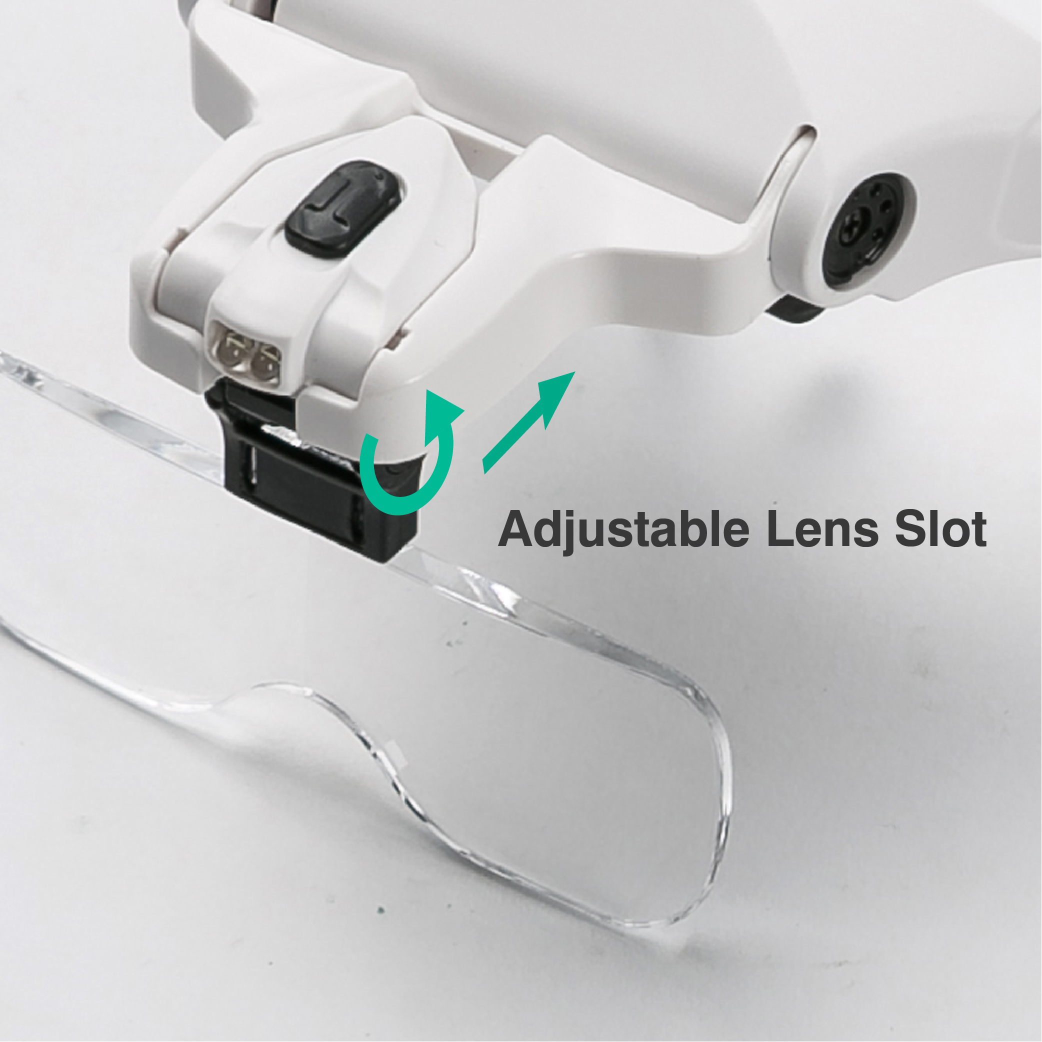 Wearing a magnifying glass (White)