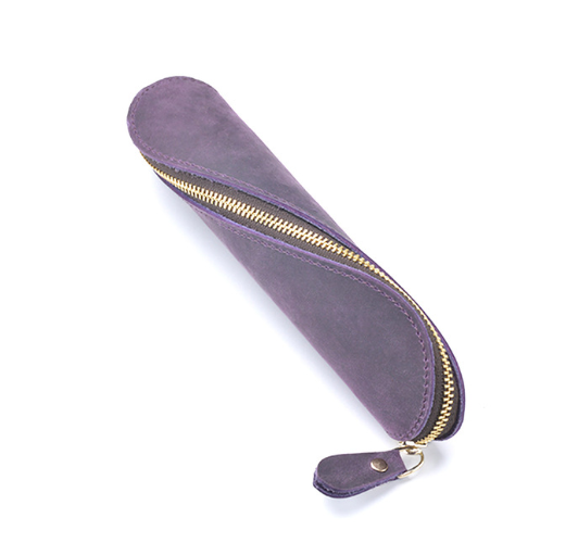 Vintage leather pencil case Purple - Shop at LoveMi