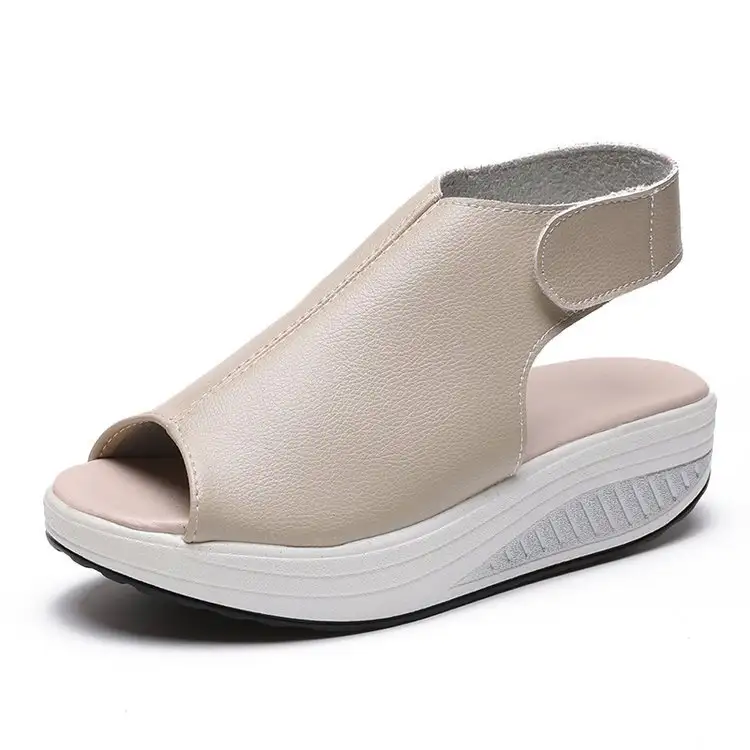Sponge cake thick bottom comfortable Velcro rocking shoes