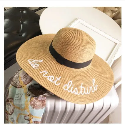 Embroidery Straw Cap - Coffee