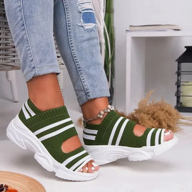 Fashion platform sandals - Green