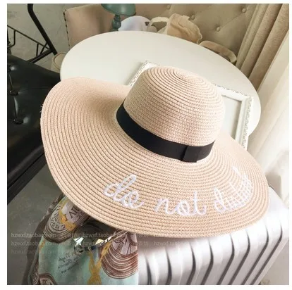 Embroidery Straw Cap - Pink