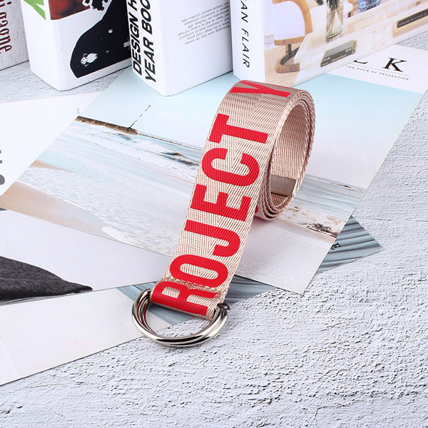 Women's alphabet canvas belt