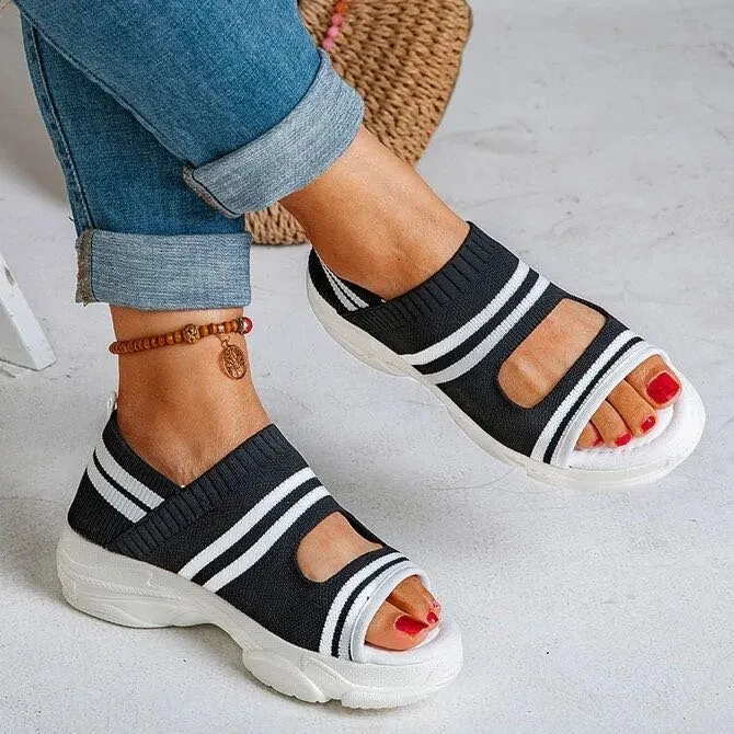 Fashion platform sandals - Black