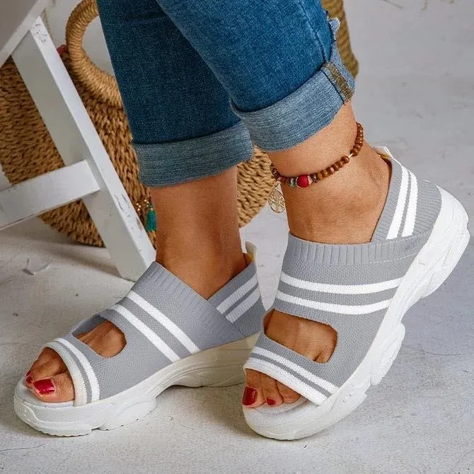 Fashion platform sandals - Grey
