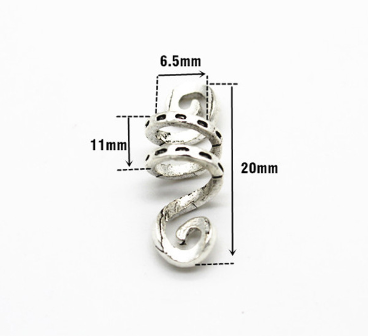 Silver Viking Spiral hair braid Silver - Shop at LoveMi